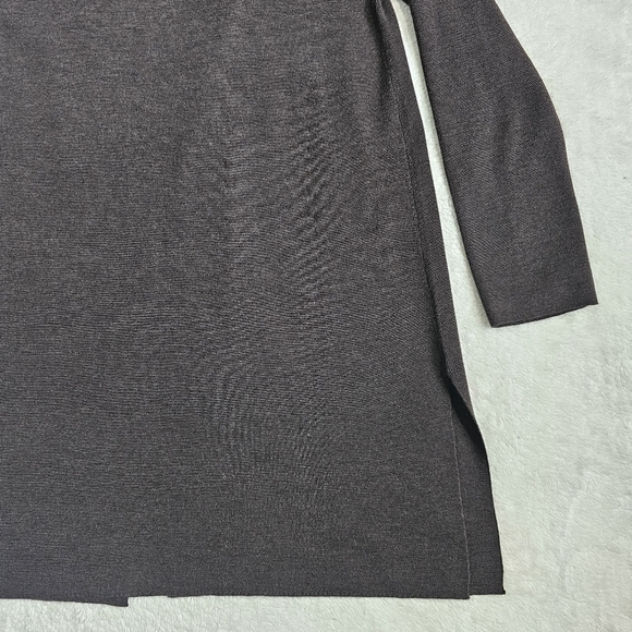 Eileen Fisher Merino Wool Long Open Front Cardigan Charcoal S - Picture 9 of 15